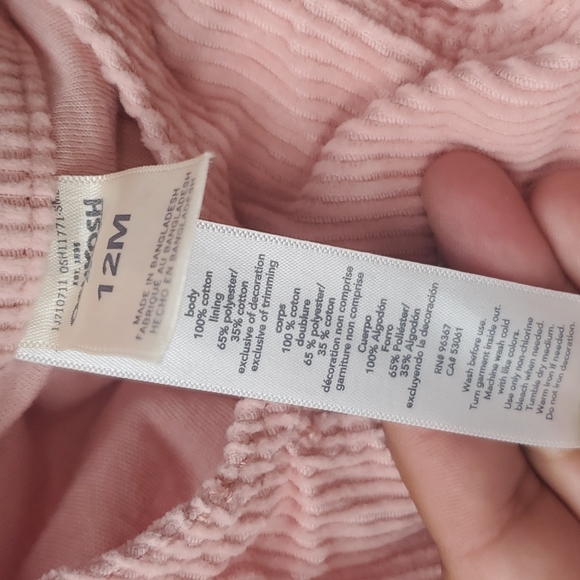 Osh Kosh pink corduroy overalls size 12m - Picture 6 of 6